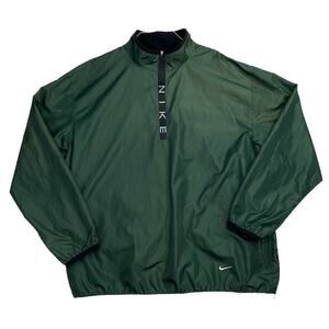 Vintage 90's Nike Gray Tag Pullover XL Green 1/4 Zip 90s Spell Out Y2K